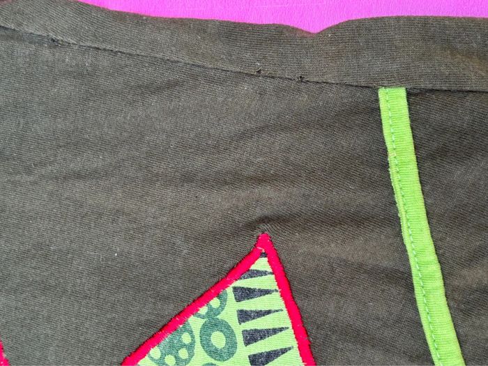 Veste longue gilet sans manches dipawali himitsu taille S M coton - capuche lutin kaki Népal - photo numéro 8