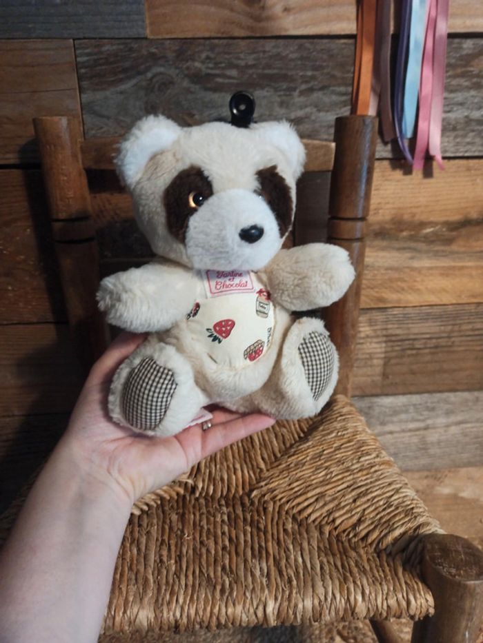 Peluche raton laveur tartine et chocolat tbe - photo numéro 5