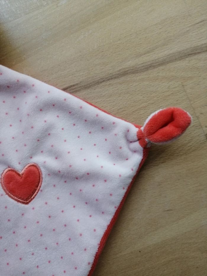 Mots d'enfants Doudou plat nuage Coeur Rose Orange Gris - photo numéro 4