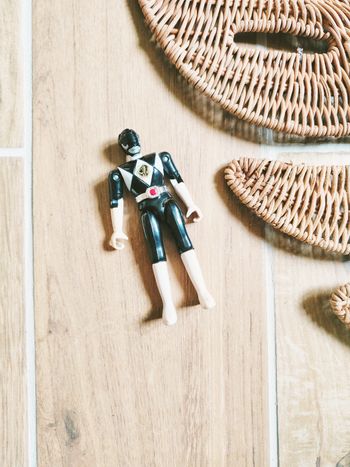 🙅 Power rangers mighty morphin figurine ranger noir année 1993 marque bandai vintage