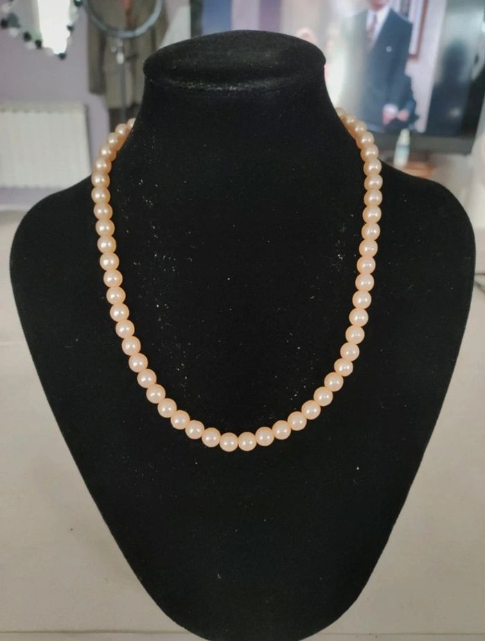 Lot de 4 colliers de perles blanches - photo numéro 2