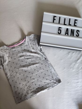 T shirt gris Motif palmier