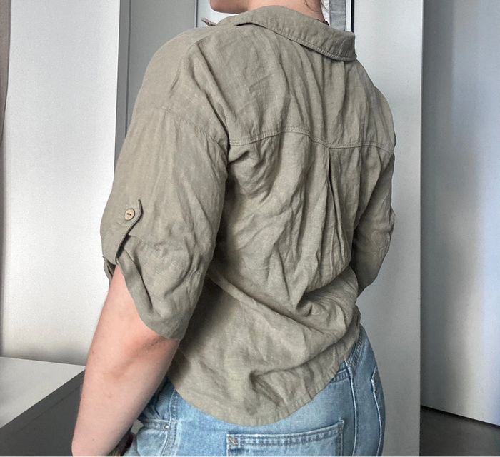 Chemise courte kaki clair – Zara – Taille S Légère | Stylée | Parfaite pour l’été - photo numéro 7