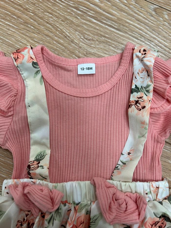 Bodie robe avec fermetures pression fille rose et beige - 12/18 mois neuf - photo numéro 3