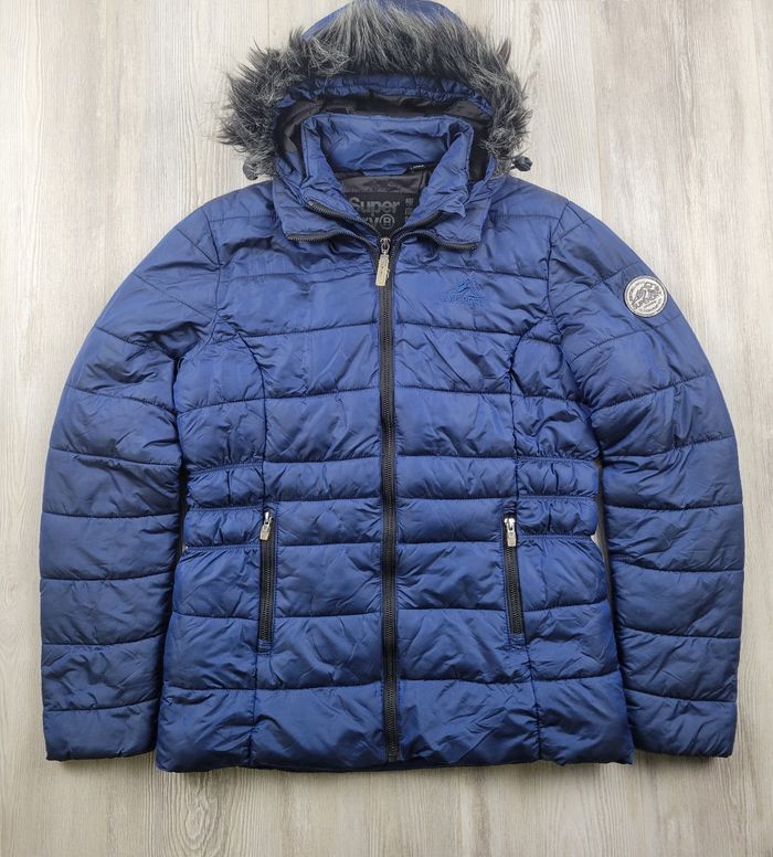 erdry • Doudoune femme bleu marine • Taille 38 • Capuche amovible & fourrure • Excellent état