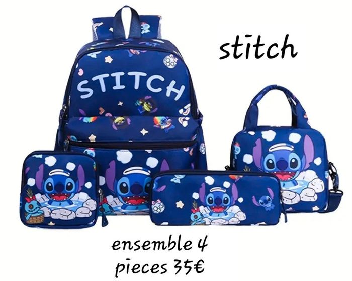 Ensemble scolaire Stitch neuf 4 pièces