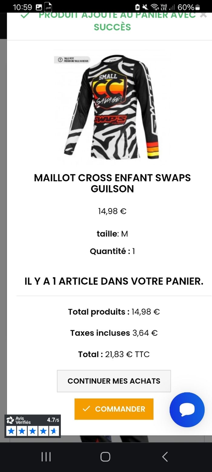 Maillot  cross enfant  Guilson - photo numéro 3