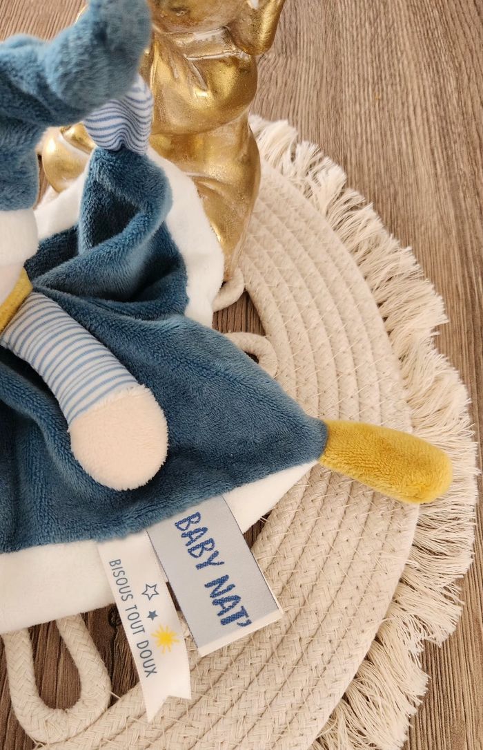 Doudou Lange Ours Baby Nat Turquoise Beige - photo numéro 4