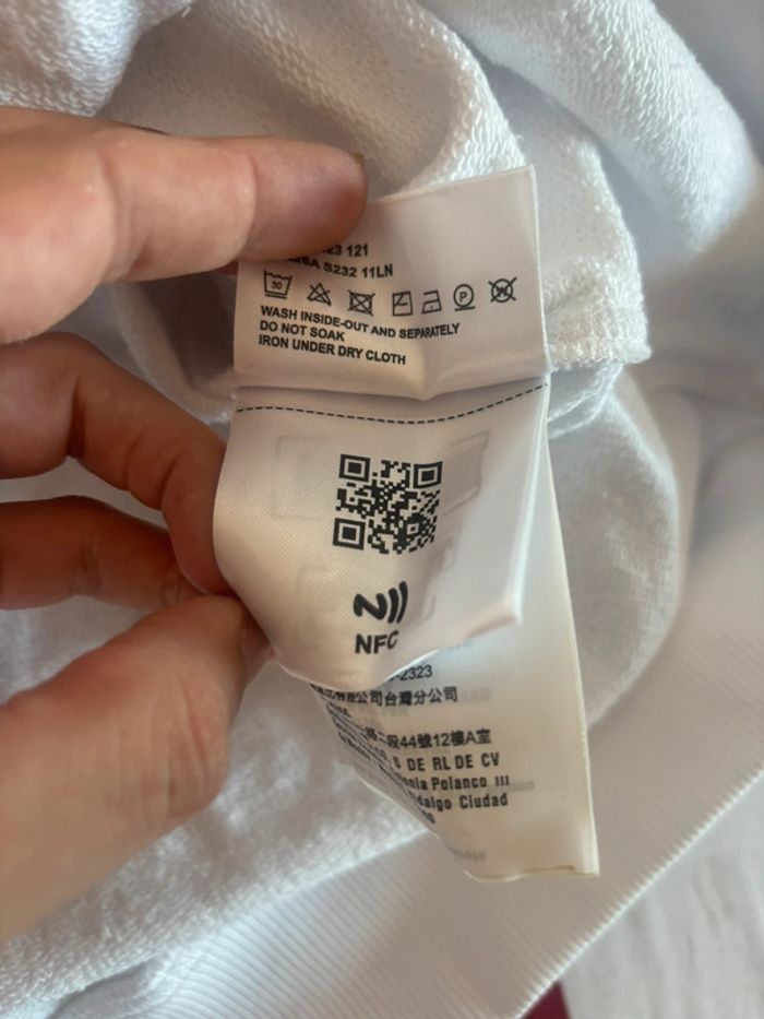 Sweat Prada blanc logo triangle en métal en dessous du col - photo numéro 14