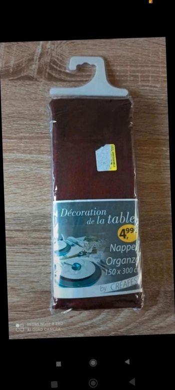 Nappe  organza Brique taille 150  x 300 cm  100%  polyester