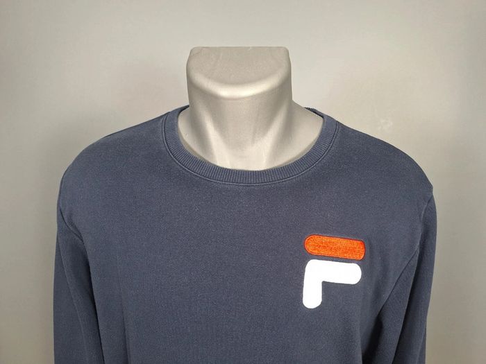 Sweat / crewneck fila homme vintage bleu / taille L brodé - photo numéro 2