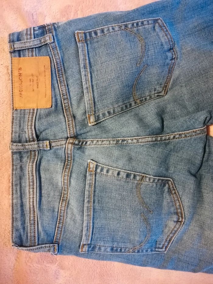 Jeans jack and Jones a troue skinny bleu - photo numéro 4