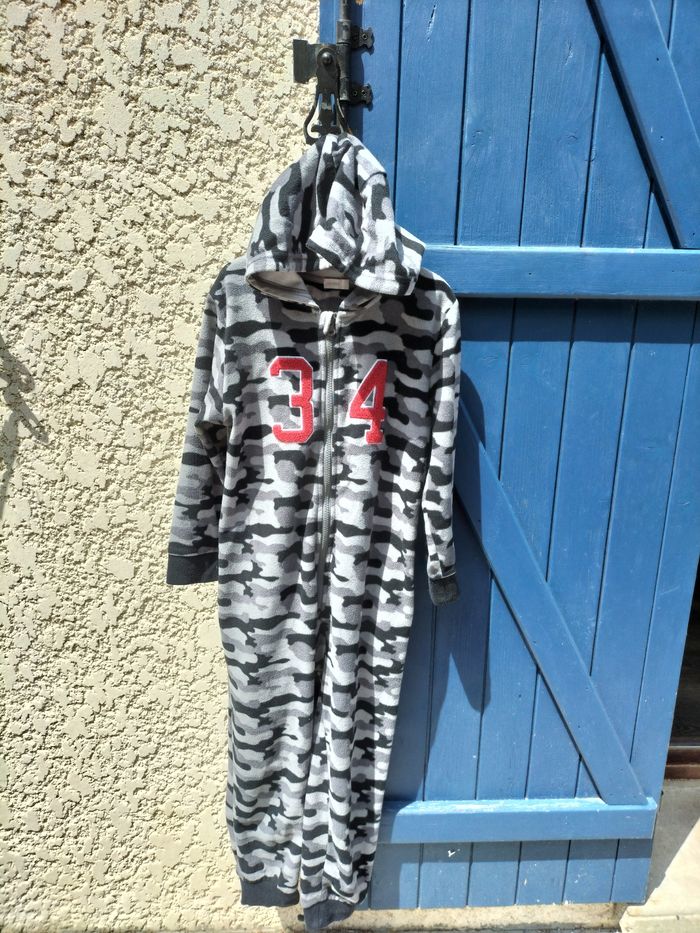 Pyjama combinaison militaire gris pour enfant