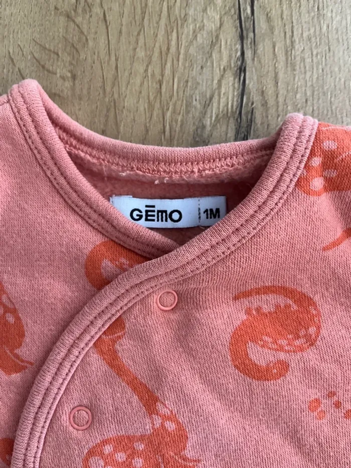 Pyjama grenouillère 1 mois coton dinosaure - photo numéro 2
