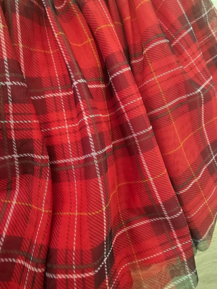 Jupe à tuile à carreaux rouge h&m fille 8/ 10 ans - photo numéro 5