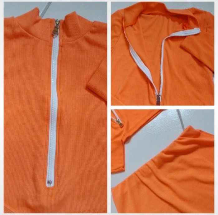Ensemble croq top et jupe femme orange - photo numéro 15