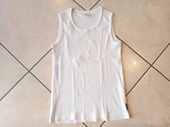 Débardeur côtelé blanc tape à l'oeil 12 ans