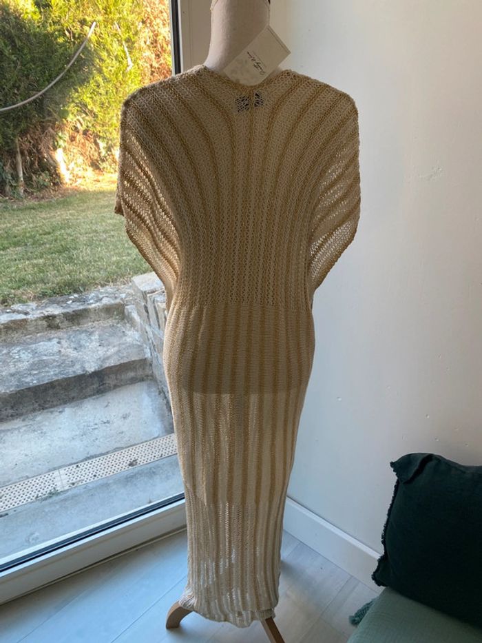 Robe longue crochet lurex dorée - photo numéro 2