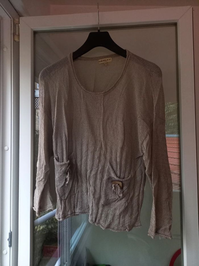 Haut manches longues gris vintage y2k