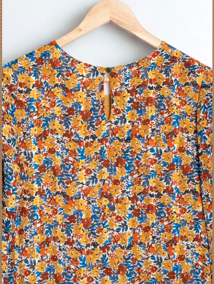Robe fleurie jaune SAAJ Paris Taille 36 - photo numéro 8