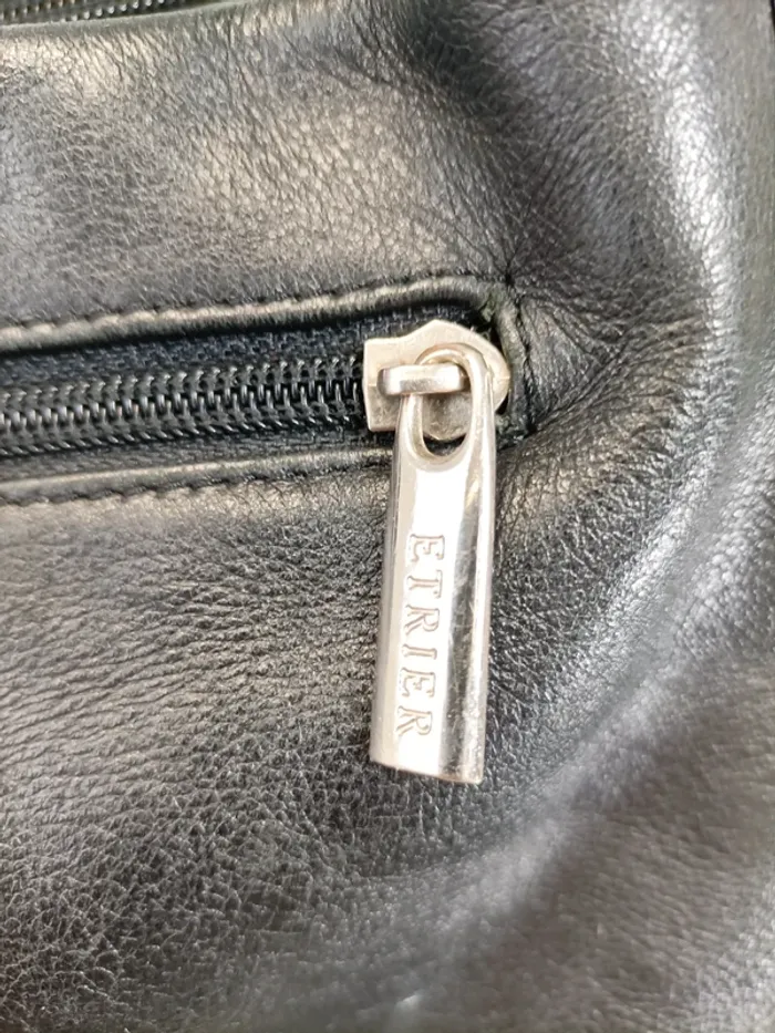 Sac à main sacoche cuir noir Etrier chic vintage été - photo numéro 4