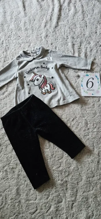 Ensemble licorne fille 6 mois