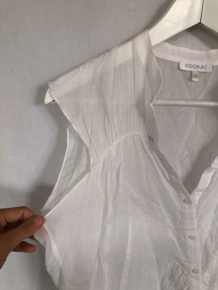 Blouse blanche boutonnage diagonal Kookai taille 40 très bon état - photo numéro 14