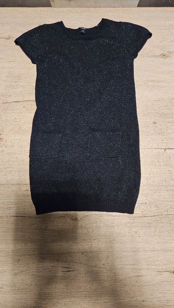 Robe courte bleu foncé avec brillants, à manches courtes, Kiabi, 5 ans