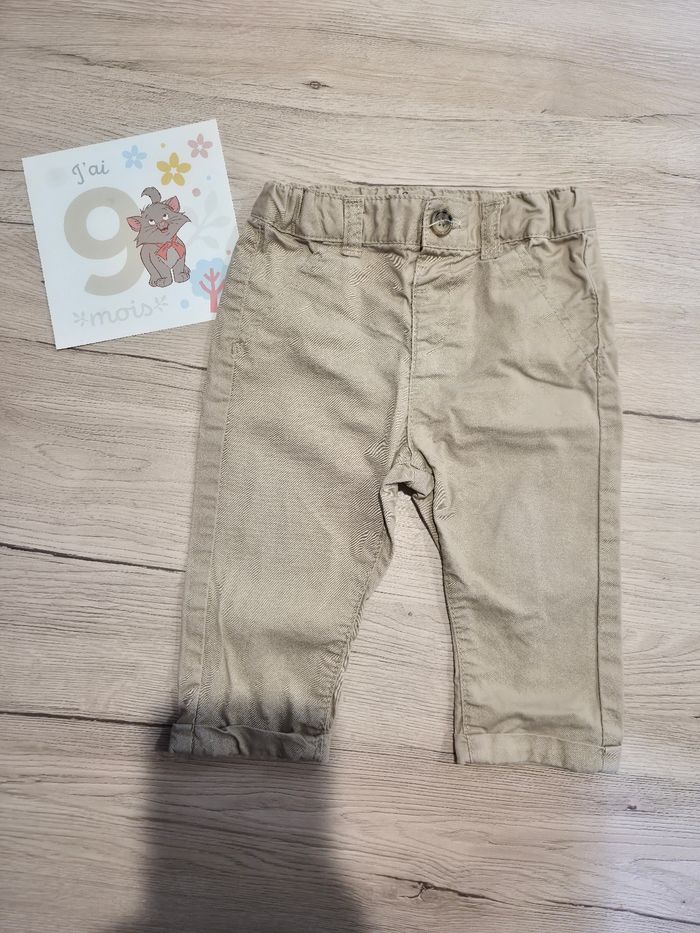 Pantalon beige, Kiabi, 9 mois