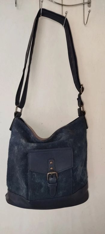 Sac à bandoulière bleu effet denin Vintage