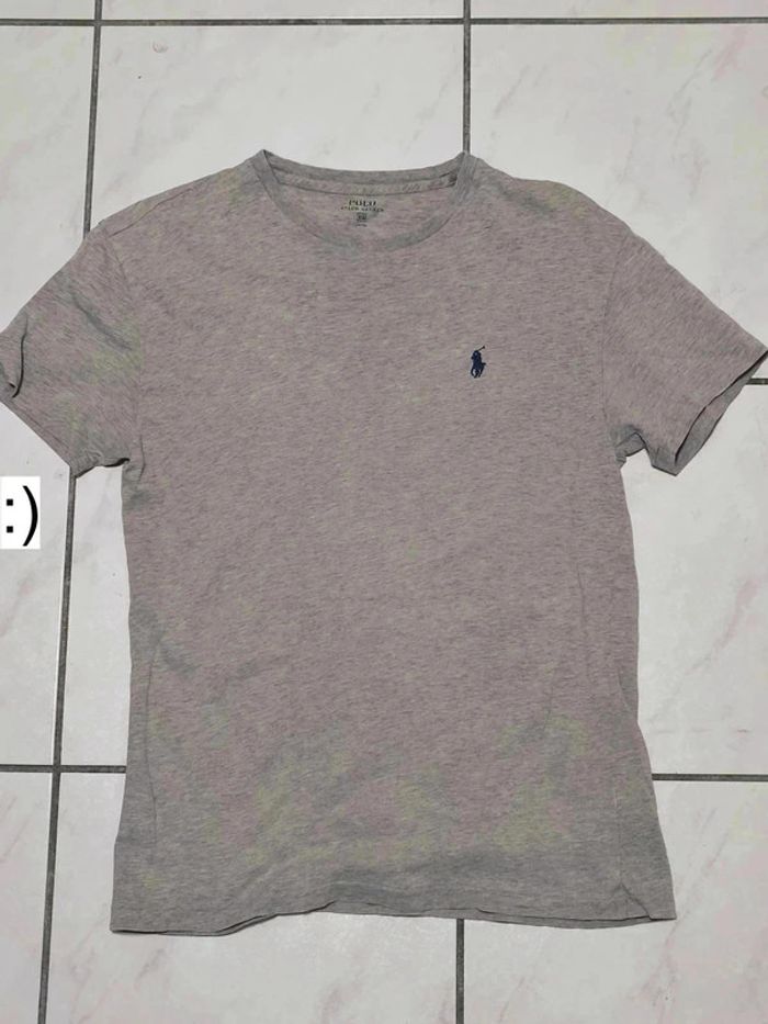 T-shirt vintage Polo Ralph Lauren gris chiné logo brodé – XS (style Y2K, casual chic) - photo numéro 8