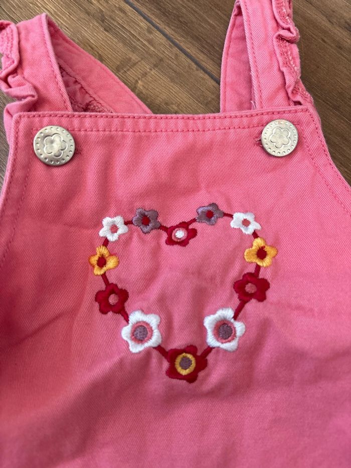 Ensemble salopette robe tshirt manches courtes et culotte 12 mois - photo numéro 4