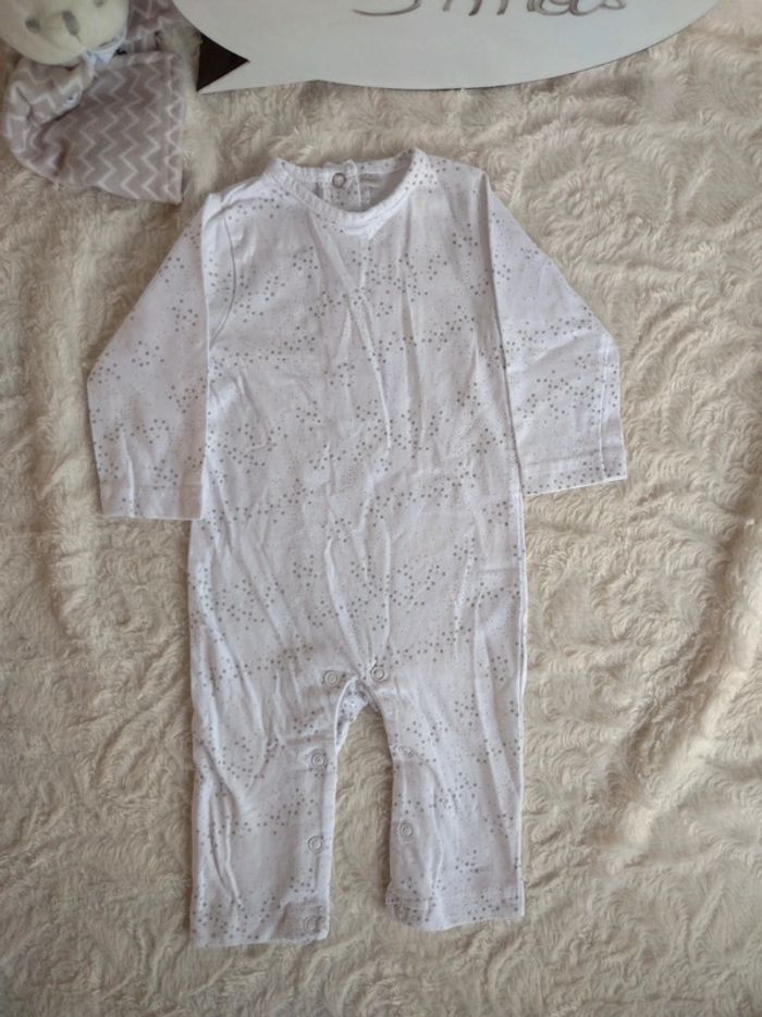 Pyjama grenouillère coton été léger sans pied Mixte 3 mois étoile - photo numéro 2