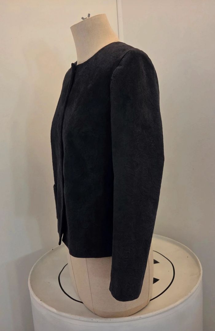 Veste & Other Stories cuir velours bleu marine – T34 – chic & intemporelle - photo numéro 4