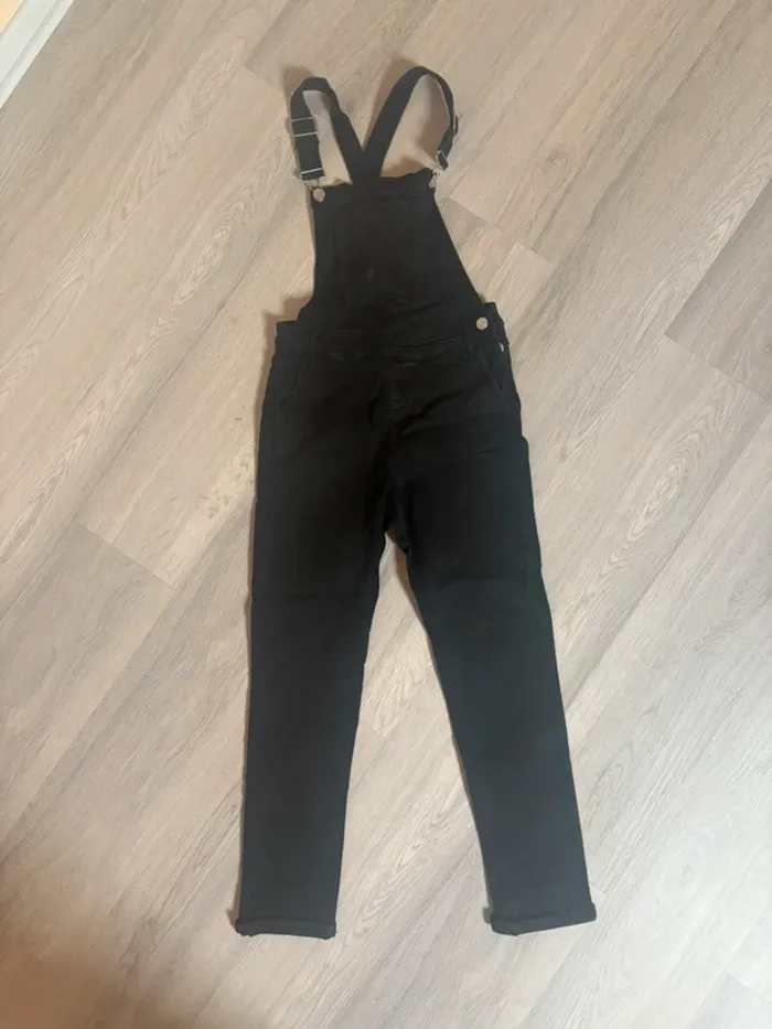 Salopette Jean noir délavée