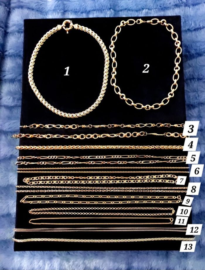 Lot de chaine en plaqué or vintage collier - photo numéro 2