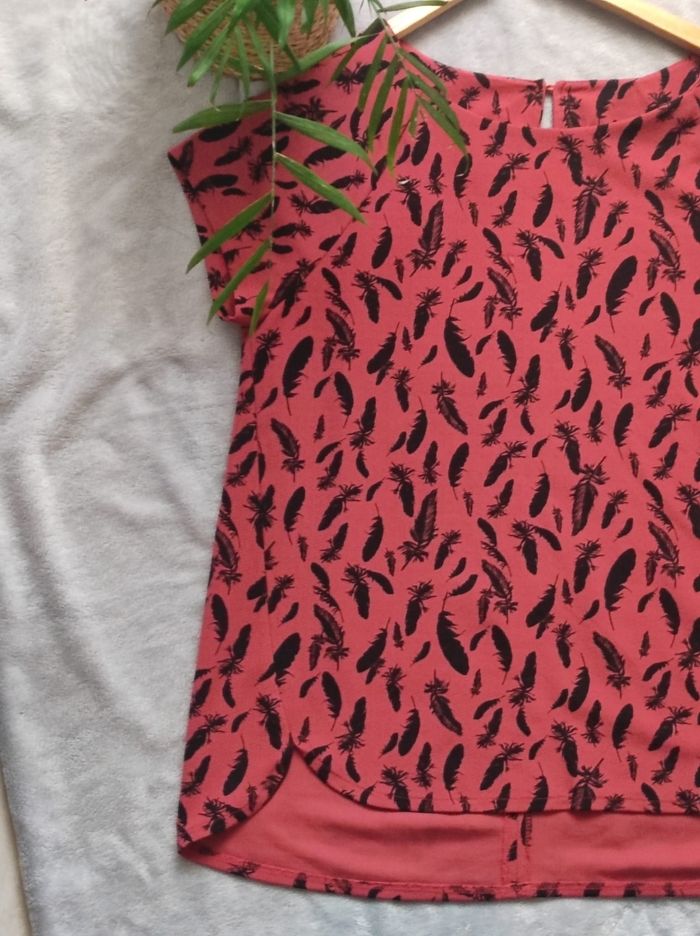 Blouse imprimée plume taille unique - photo numéro 3