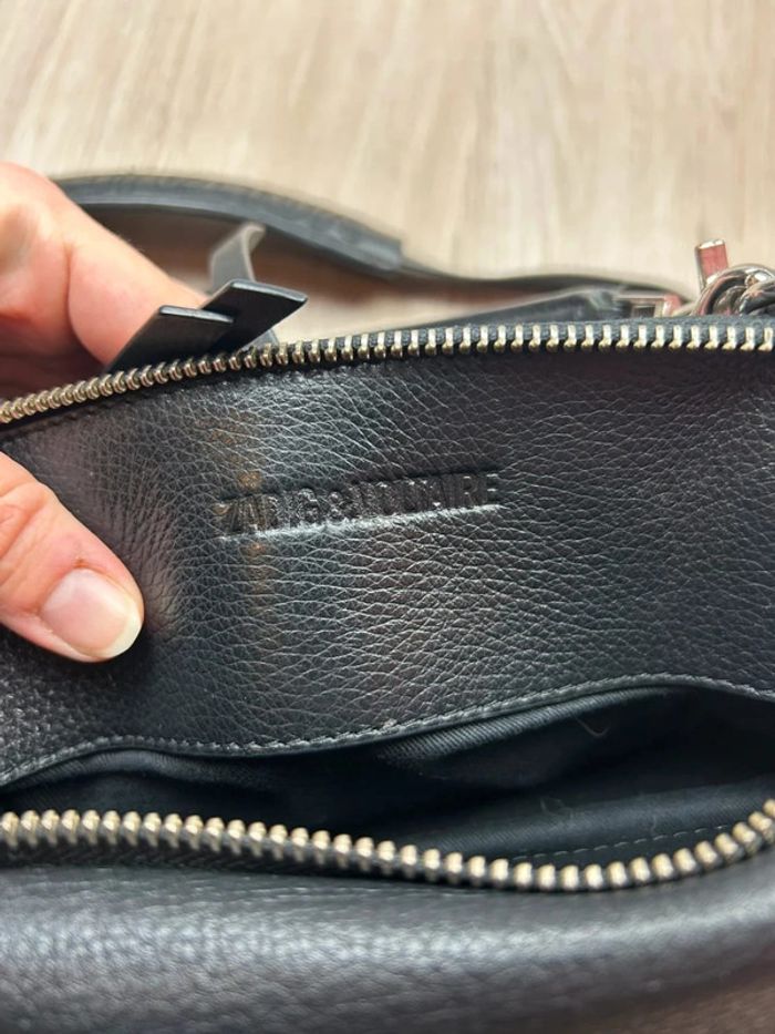 Sac à main Zadig & Voltaire Twins Zip - Cuir & Daim Noir - photo numéro 10