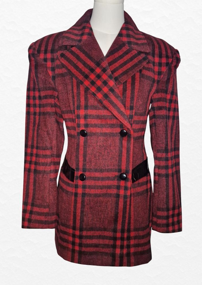 Manteau femme à carreaux rouge et noir Miss Selfridge Taille 36