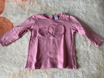 Tee shirt manches longues tex 12 mois cœur