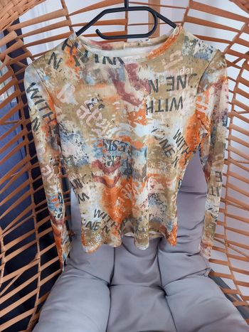 Blouse manches longues a motif femme taille 38