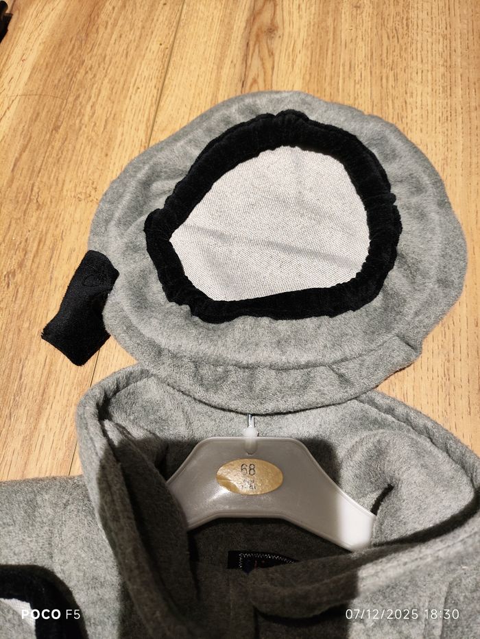 Petit manteau fille gris avec béret taile 6 mois - photo numéro 3