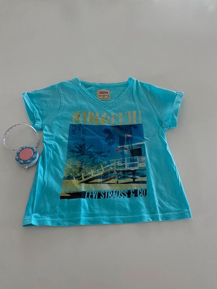 Tee shirt bleu palmier Levi’s 4 ans - photo numéro 5