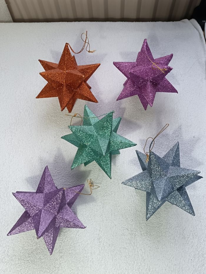 lot 5 grosses boules étoiles de Noël - photo numéro 3