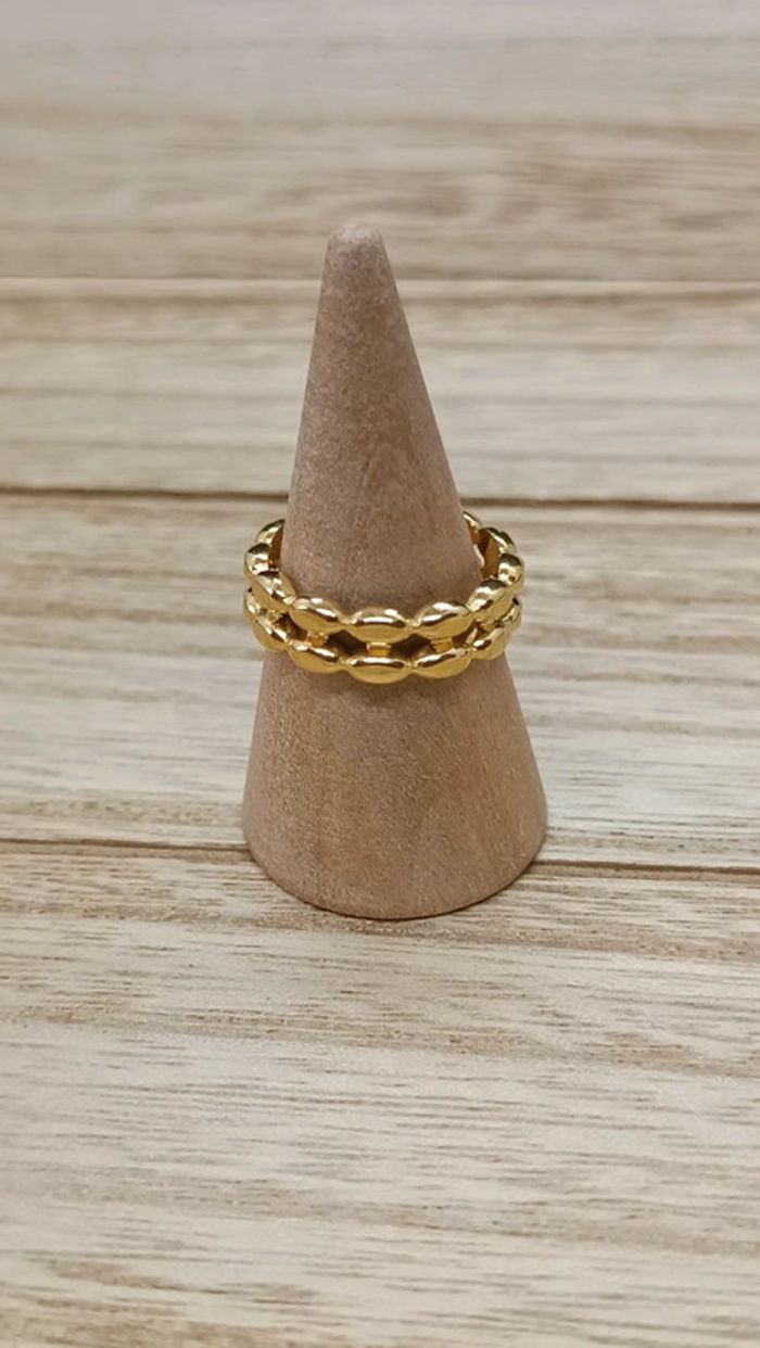 Jolie bague acier inoxydable doré - photo numéro 2