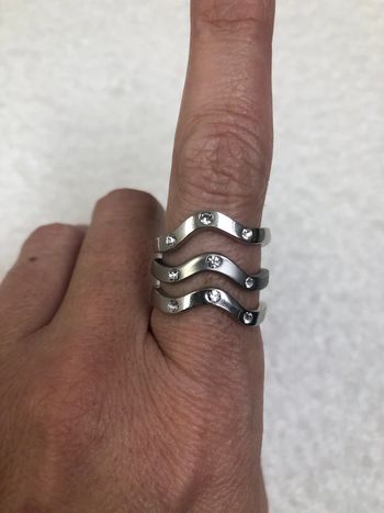 3 bagues argenté femme