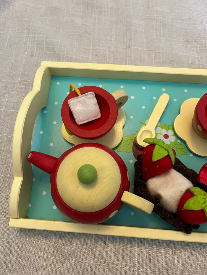 Service à thé en bois - photo numéro 2