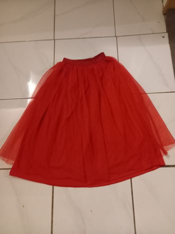 Jupe fille paille taille 7/8 ans marque capfun couleur rouge longueur 58cm