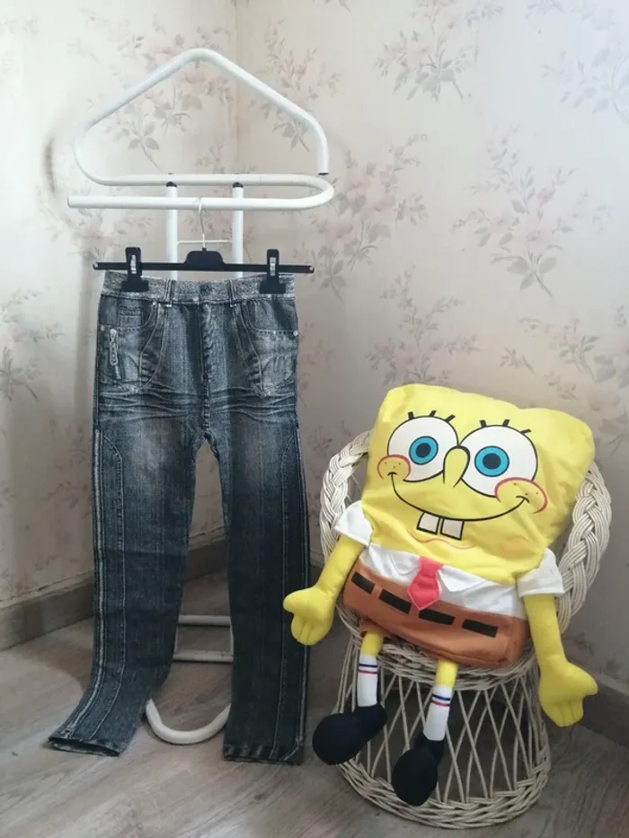 Legging gris effet jeans / fashion wear / (12ans)