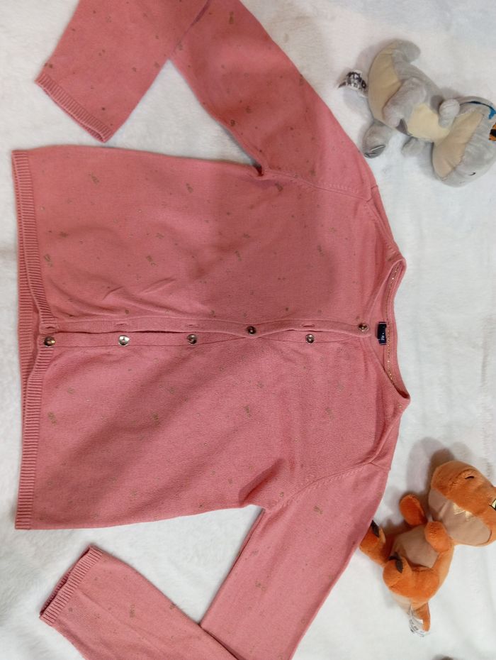 Gilet vieux rose et doré